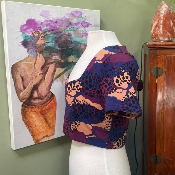 D’IYANU Woman’s African Print Crop Top with Zipper Back Size M - Picture 3 of 8